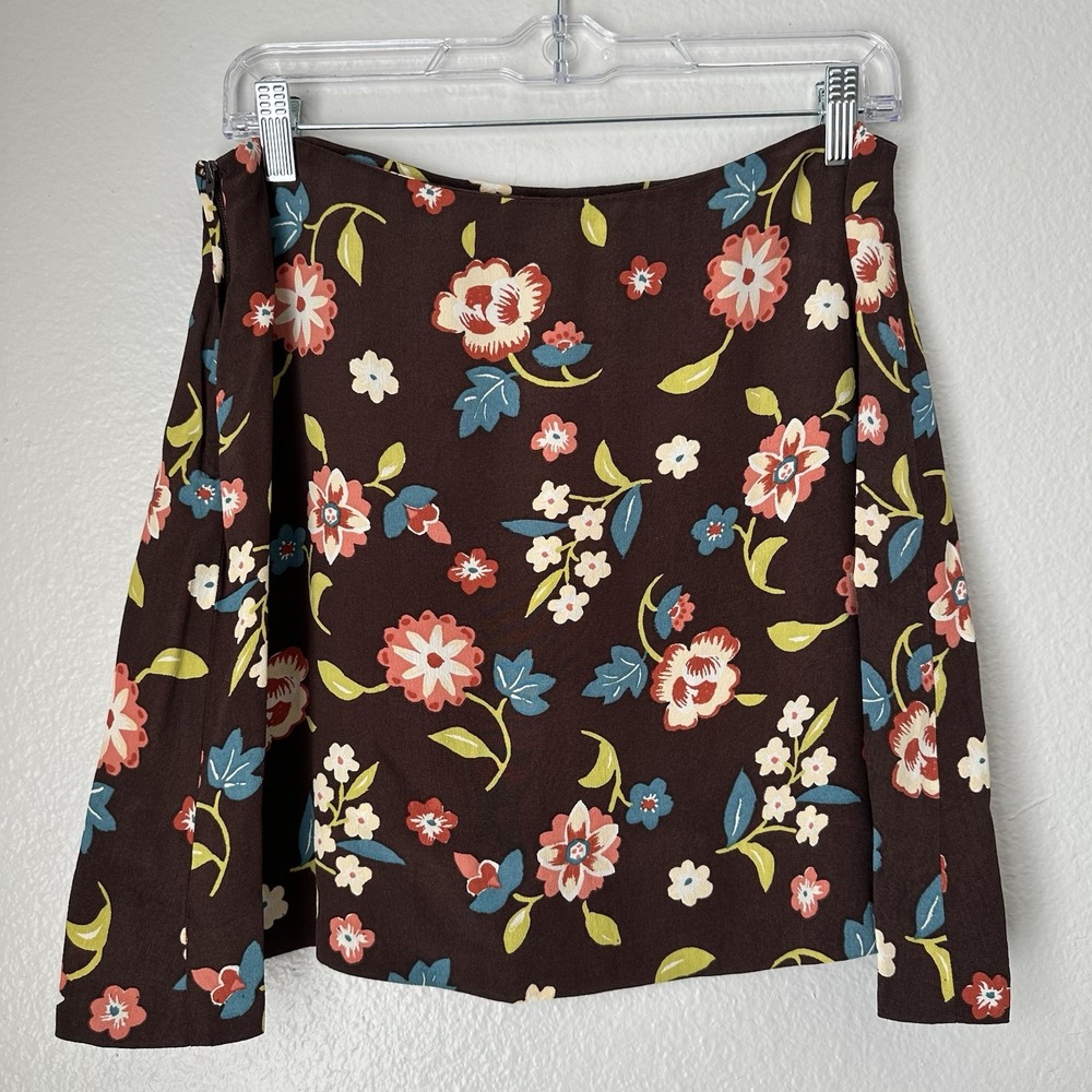 Vintage R-Wear Skirt Women Short Wrap Brown Floral Flower Child Y2K 90s Grunge